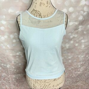 NIKE - Dri-Fit Cropped Tank Top with Mesh Overlay Size Medium